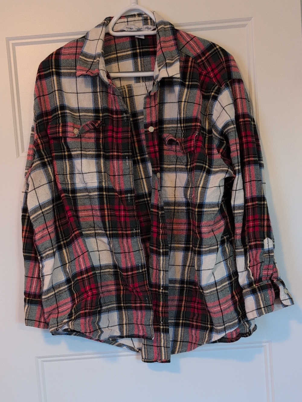 Old Navy Women's Loose-Fit Button-Up Flannel Shirt